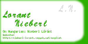 lorant nieberl business card