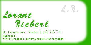 lorant nieberl business card